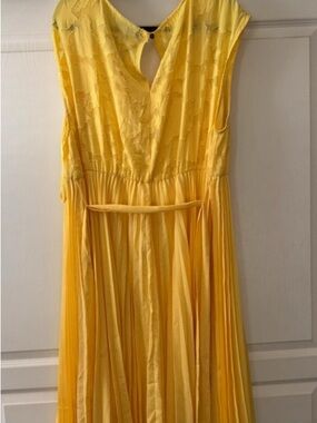 Lane Bryant Sunshine Yellow Pleated Maxi Dress